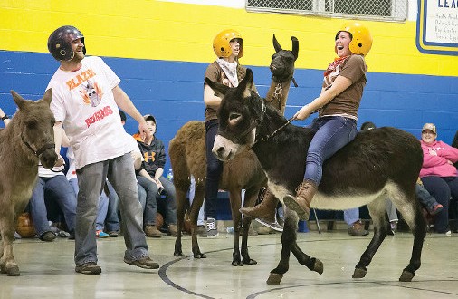 Donkeys play basketball for charity in Tennessee